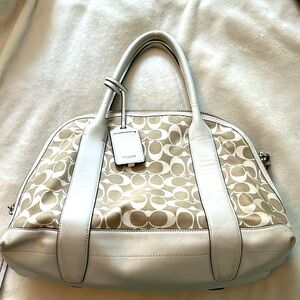 Coach Bleeker Preston Satchel Handbag Purse M1393-30160 Sundae & Cherry Keyfobs